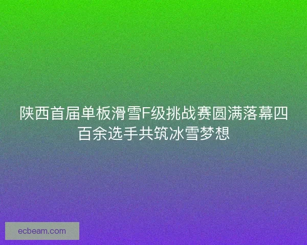 陕西首届单板滑雪F级挑战赛圆满落幕四百余选手共筑冰雪梦想
