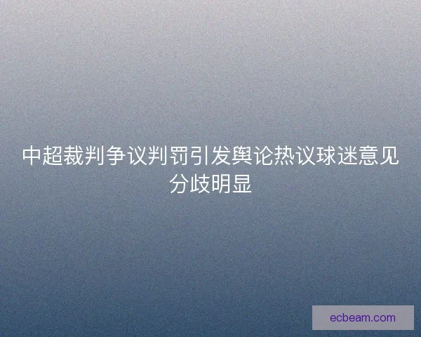 中超裁判争议判罚引发舆论热议球迷意见分歧明显