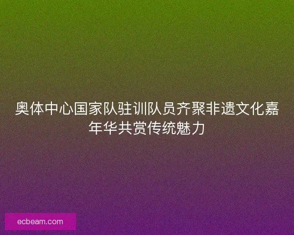 奥体中心国家队驻训队员齐聚非遗文化嘉年华共赏传统魅力